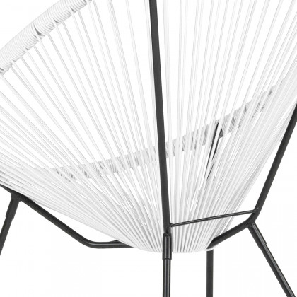 BLNK Valencia Oval Comfort Series Take Ten Papasan Lounge Chair - White