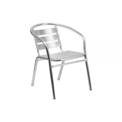 BLNK - Lila Heavy Duty Commercial Aluminum Indoor-Outdoor Restaurant Stack Chair with Triple Slat Back