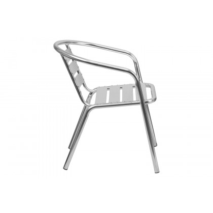 BLNK - Lila Heavy Duty Commercial Aluminum Indoor-Outdoor Restaurant Stack Chair with Triple Slat Back
