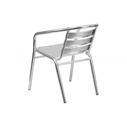 BLNK - Lila Heavy Duty Commercial Aluminum Indoor-Outdoor Restaurant Stack Chair with Triple Slat Back