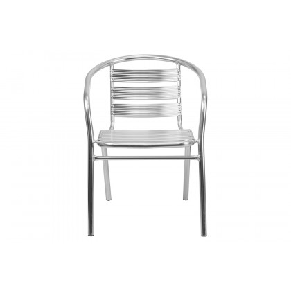 BLNK - Lila Heavy Duty Commercial Aluminum Indoor-Outdoor Restaurant Stack Chair with Triple Slat Back