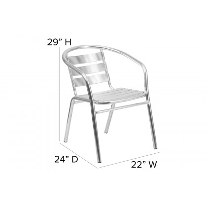 BLNK - Lila Heavy Duty Commercial Aluminum Indoor-Outdoor Restaurant Stack Chair with Triple Slat Back