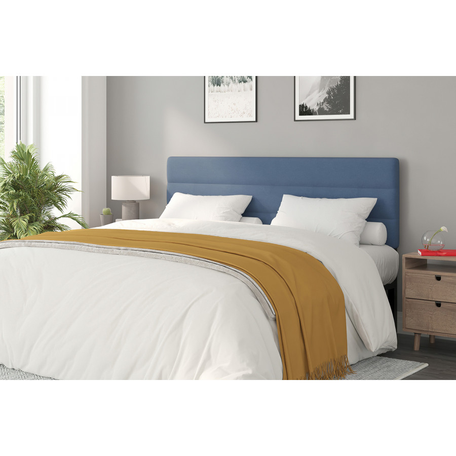 BLNK Paxton Fabric Channel Stitched Upholstered Adjustable Height Headboard - Blue, King Size