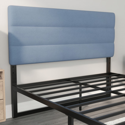 BLNK Paxton Fabric Channel Stitched Upholstered Adjustable Height Headboard - Blue, Queen Size