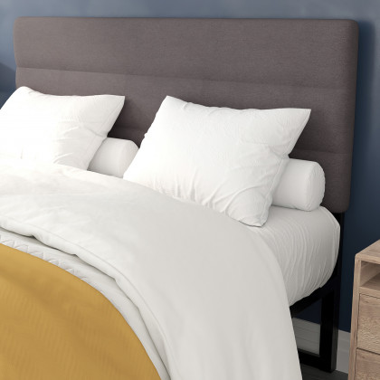 BLNK Paxton Fabric Channel Stitched Upholstered Adjustable Height Headboard - Gray, Queen Size