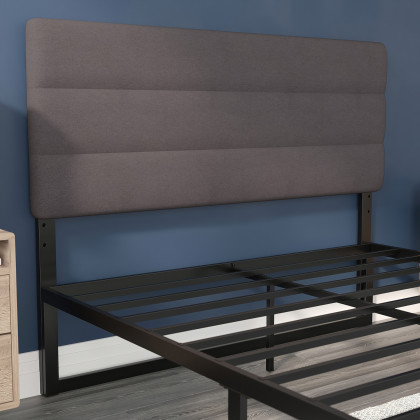 BLNK Paxton Fabric Channel Stitched Upholstered Adjustable Height Headboard - Gray, Queen Size