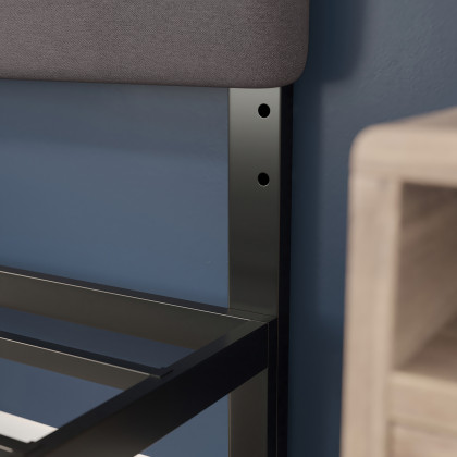 BLNK Paxton Fabric Channel Stitched Upholstered Adjustable Height Headboard - Gray, Queen Size