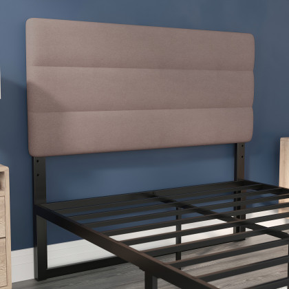 BLNK Paxton Fabric Channel Stitched Upholstered Adjustable Height Headboard - Taupe, Full Size
