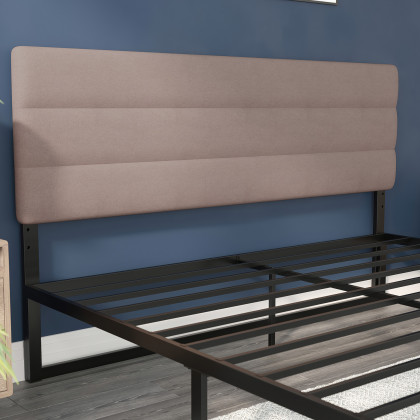 BLNK Paxton Fabric Channel Stitched Upholstered Adjustable Height Headboard - Taupe, King Size