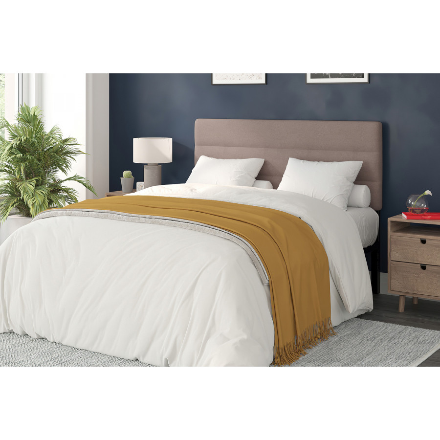BLNK Paxton Fabric Channel Stitched Upholstered Adjustable Height Headboard - Taupe, Queen Size