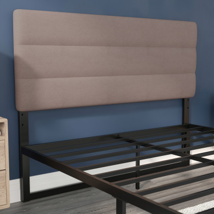 BLNK Paxton Fabric Channel Stitched Upholstered Adjustable Height Headboard - Taupe, Queen Size