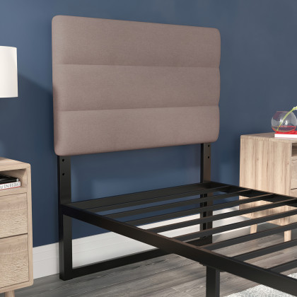 BLNK Paxton Fabric Channel Stitched Upholstered Adjustable Height Headboard - Taupe, Twin Size