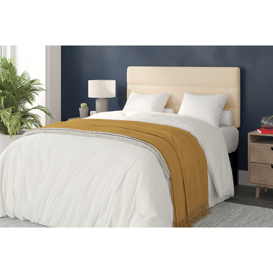 BLNK Paxton Fabric Channel Stitched Upholstered Adjustable Height Headboard - Cream, Full Size