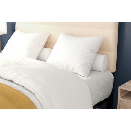 BLNK Paxton Fabric Channel Stitched Upholstered Adjustable Height Headboard - Cream, Full Size