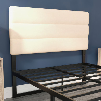 BLNK Paxton Fabric Channel Stitched Upholstered Adjustable Height Headboard - Cream, Full Size