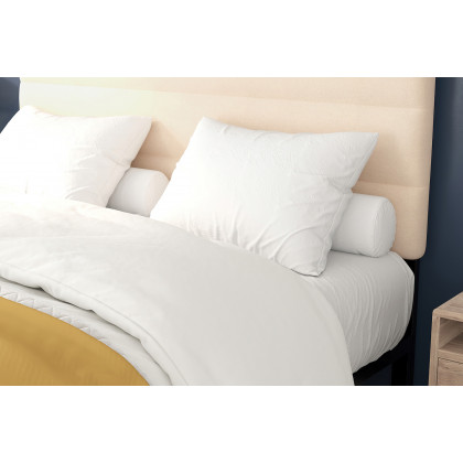 BLNK Paxton Fabric Channel Stitched Upholstered Adjustable Height Headboard - Cream, Queen Size