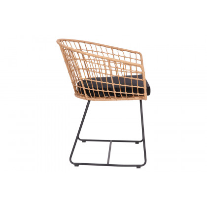 BLNK Devon Indoor-Outdoor Patio Boho Club Chairs Set of 2 - Black