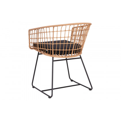 BLNK Devon Indoor-Outdoor Patio Boho Club Chairs Set of 2 - Black