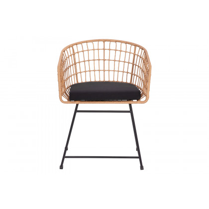 BLNK Devon Indoor-Outdoor Patio Boho Club Chairs Set of 2 - Black