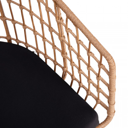 BLNK Devon Indoor-Outdoor Patio Boho Club Chairs Set of 2 - Black