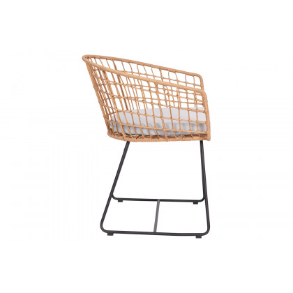 BLNK Devon Indoor-Outdoor Patio Boho Club Chairs Set of 2 - Light Gray