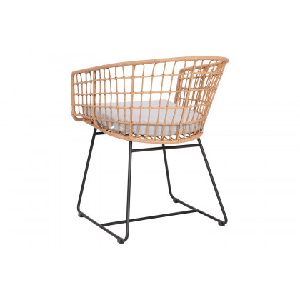 BLNK Devon Indoor-Outdoor Patio Boho Club Chairs Set of 2 - Light Gray