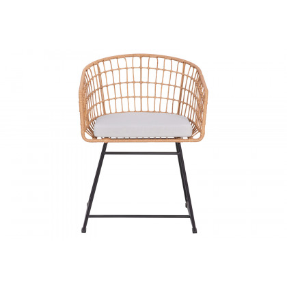 BLNK Devon Indoor-Outdoor Patio Boho Club Chairs Set of 2 - Light Gray