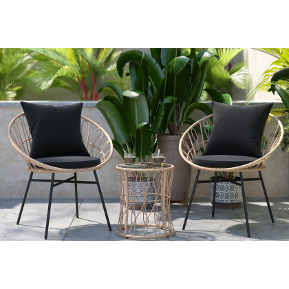 BLNK - Devon Indoor-Outdoor Tan Bistro Set 3-Piece