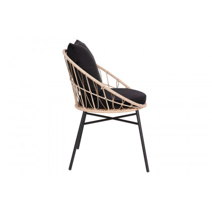BLNK Devon Indoor-Outdoor Tan Bistro Set 3-Piece - Black
