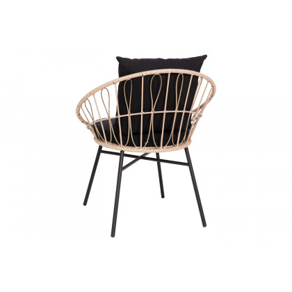 BLNK Devon Indoor-Outdoor Tan Bistro Set 3-Piece - Black