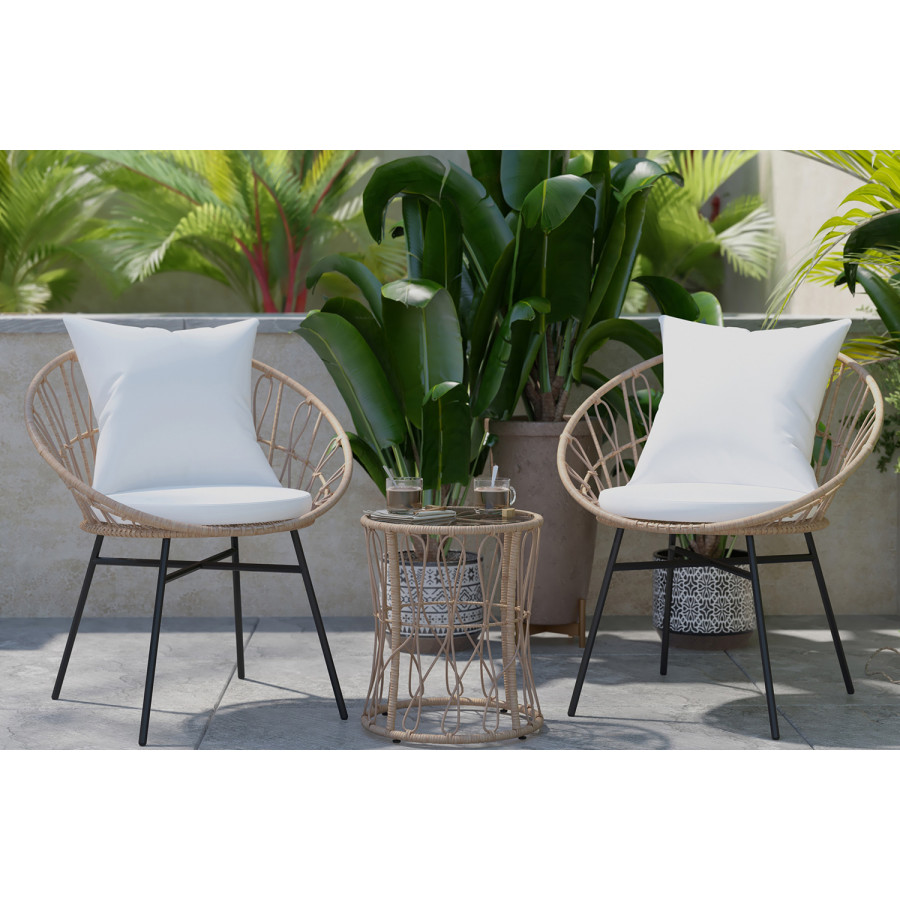 BLNK - Devon Indoor-Outdoor Tan Bistro Set 3-Piece