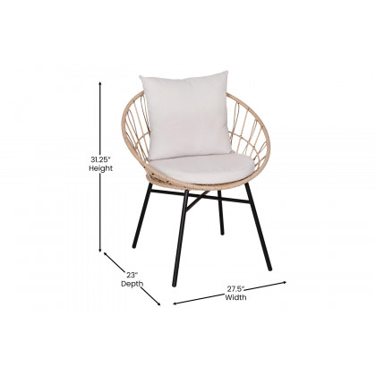BLNK Devon Indoor-Outdoor Tan Bistro Set 3-Piece - Light Gray