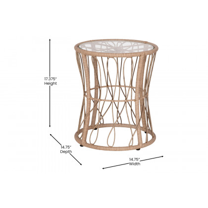 BLNK Devon Indoor-Outdoor Tan Bistro Set 3-Piece - Light Gray