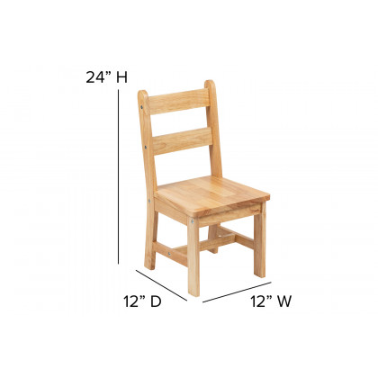BLNK Kyndl Kids Solid Hardwood Table and Chair Set 3 Piece - Natural