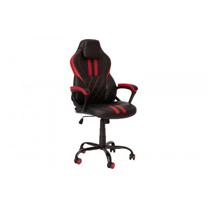 BLNK Stone Ergonomic Designer Adjustable Office Computer Chair with Red Dual Wheel Casters - Black/Red