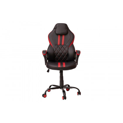 BLNK Stone Ergonomic Designer Adjustable Office Computer Chair with Red Dual Wheel Casters - Black/Red