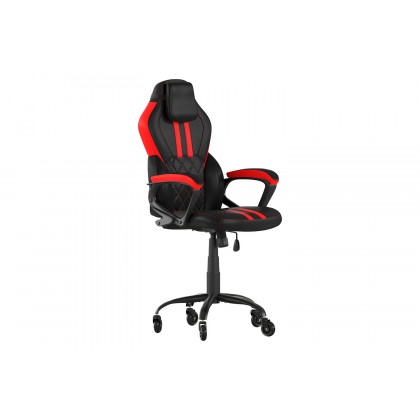 BLNK Stone Ergonomic Designer Adjustable Office Computer Chair with Transparent Roller Wheels - Black/Red