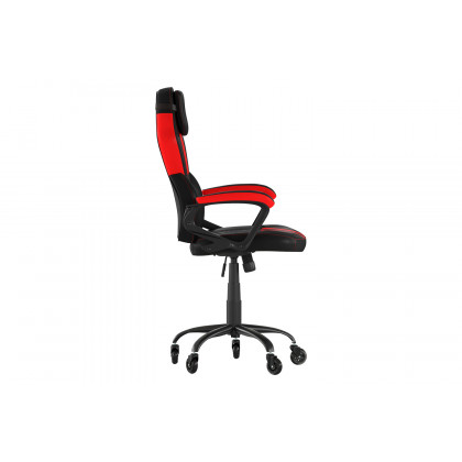 BLNK Stone Ergonomic Designer Adjustable Office Computer Chair with Transparent Roller Wheels - Black/Red