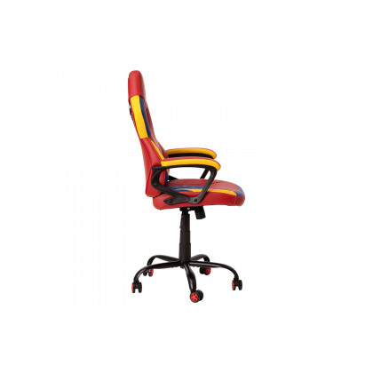 BLNK Stone Ergonomic Designer Adjustable Office Computer Chair with Red Dual Wheel Casters - Red & Yellow