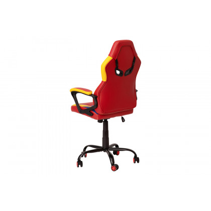 BLNK Stone Ergonomic Designer Adjustable Office Computer Chair with Red Dual Wheel Casters - Red & Yellow