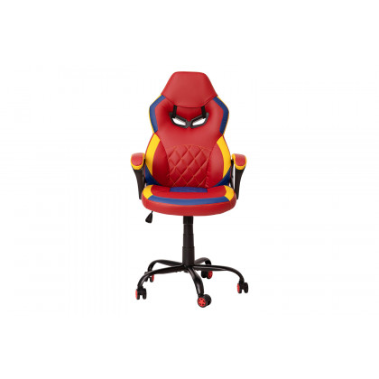 BLNK Stone Ergonomic Designer Adjustable Office Computer Chair with Red Dual Wheel Casters - Red & Yellow