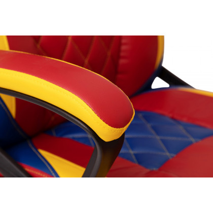 BLNK Stone Ergonomic Designer Adjustable Office Computer Chair with Red Dual Wheel Casters - Red & Yellow