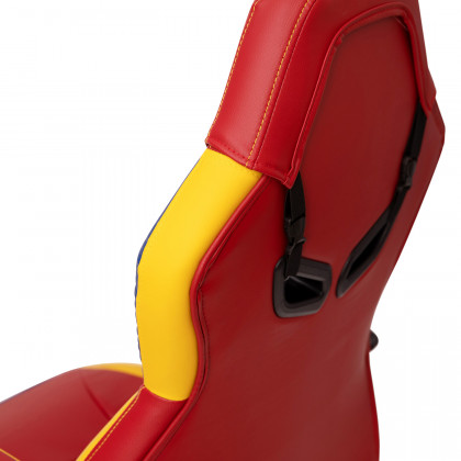 BLNK Stone Ergonomic Designer Adjustable Office Computer Chair with Red Dual Wheel Casters - Red & Yellow