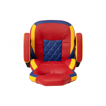 BLNK Stone Ergonomic Designer Adjustable Office Computer Chair with Red Dual Wheel Casters - Red & Yellow