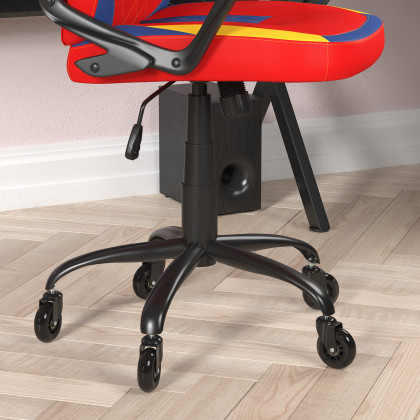 BLNK Stone Ergonomic Designer Adjustable Office Computer Chair with Transparent Roller Wheels - Red/Yellow