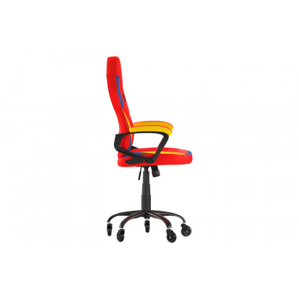BLNK Stone Ergonomic Designer Adjustable Office Computer Chair with Transparent Roller Wheels - Red/Yellow