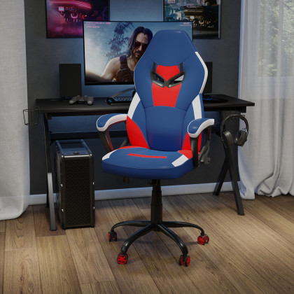 BLNK - Stone Ergonomic Designer Adjustable Office Computer Chair with Red Dual Wheel Casters