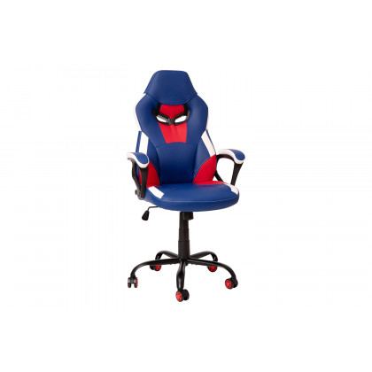 BLNK Stone Ergonomic Designer Adjustable Office Computer Chair with Red Dual Wheel Casters - Red/Blue
