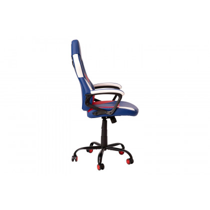 BLNK Stone Ergonomic Designer Adjustable Office Computer Chair with Red Dual Wheel Casters - Red/Blue