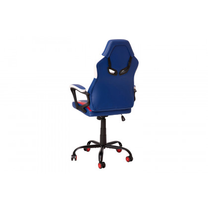 BLNK Stone Ergonomic Designer Adjustable Office Computer Chair with Red Dual Wheel Casters - Red/Blue